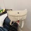 Bolsa de cintura em forma de meia-lua de nylon para mulheres, bolsa simples para celular estilo outdoor, bolsa de peito portátil ultraleve com alça de ombro ajustável, disponível para atacado