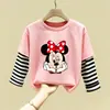 Camiseta de Manga Larga para Niña 2026 Otoño Nuevo Estilo Infantil Coreana Linda Estampado de Dibujos Animados Primavera y Otoño Top de Algodón Puro