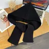 Conjunto de Chapéu Cachecol Estilo Coreano Duas Peças Cor Lisa Quente Outono e Inverno Uso Duplo Palha Tricotada É um Chapéu da Moda