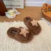 Nuevas Zapatillas de Algodón Suaves y Esponjosas 3D de Estrella Cálidas para Niños Otoño/Invierno 2026 con Suelas Suaves para Uso en Casa, Zapatillas de Piso para Niñas
