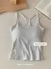 18038 Top sin mangas tipo halter de espalda hermosa en forma de I, Cómodo y transpirable con copa y almohadilla para el pecho, Versátil para usar como prenda exterior, Top tipo bralette envolvente
