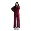 Estilo Preguiçoso Coreano, Simples e de Alto Padrão, Pijama de Veludo Alemão de Manga Longa para Mulheres, Novo Conjunto de Duas Peças para Casa Outono e Inverno, Tamanho Grande