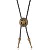 Colar Gravata Jeans Western Retrô Simples Pingente Criativo de Estrela de Cinco Pontas Fivela de Gravata Unissex