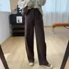 Estilo Melard~Jeans de Cintura Alta Adelgazantes de Pierna Curva para Mujer, Pantalones Sueltos de Pierna Ancha para Cuerpo con Forma de Pera en Otoño H082101