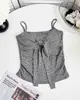 Camisola de lunares picante para mujer, prenda exterior de verano, corte ajustado, versátil, con copas en el pecho, hermoso diseño en la espalda, sin mangas, y se puede usar como capa base