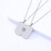 Collar de acero de titanio con etiqueta de San Valentín transfronteriza europea y americana en blanco sin palabras, regalo festivo, letras, collar de acero inoxidable