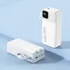 Batería Externa de Carga Rápida 22.5W Transfronteriza con Cable Integrado, Pantalla Digital de 20000mAh, Batería Externa Portátil de Gran Capacidad al por Mayor
