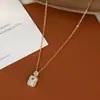 Corrente Elegante para Clavícula Banhada a Ouro Real com Zircônias Microcravejadas Design de Nicho Feminino Geométrico Frasco de Perfume de Açúcar Colar Venda por Atacado
