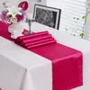 Camino de Mesa de Satén al por Mayor con un Toque de Lujo Ligero para Restaurantes de Hotel, Mesas de Boda, Decoración de Mesa de Comedor, Poliéster de Color Sólido