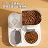 Alimentador automático de agua potable para mascotas, tazón de cerámica con separación seca y húmeda de gran capacidad integrado, tazón de acero inoxidable, tazón para gatos y perros ##