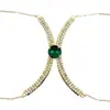 Nueva Cadena de Pecho de Moda Simple Transfronteriza Cadena de Pecho Completa de Diamantes Cadena Corporal de Diamante Sexy para Club Nocturno Europeo y Americano