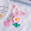 Pingente Chaveiro de Flor de Resina Estilo Ins Corrente de Coração Decoração de Bolsa Chaveiro de Corda de Silicone Criativo Transfronteiriço