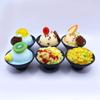 Tigela de sobremesa smoothie simulação tigela pequena preta modelo de comida de bolo conjunto de decoração de sorveteria adereços para fotografia