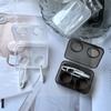 Caja de lentes de contacto estilo ins portátil transparente simple sin tapa de rosca caja para pupilas de belleza al por mayor integrada