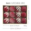 Conjunto de 12 bolas de Natal transfronteiriças de 6/8cm com toque de alta qualidade, veludo, glitter, strass, flocado e bolas pintadas para decoração de árvore de Natal