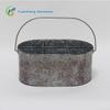 Balde de Gelo de Seis Compartimentos Transfronteiriço Retro Escandinavo Cesta Galvanizada para Talheres Caddy Balde Cilíndrico Oval para Bebidas Cerveja