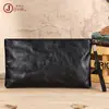 Bolsas de Embrague de Negocios para Hombre y Mujer de Cuero de Vaca de Primera Capa Procesado y Personalizado, Carteras Portátiles de Cuero Curtido Vegetal de Gran Capacidad