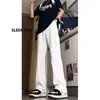 Calça Masculina de Cor Sólida Estilo High Street com Micro-Flare Outono Versátil Caimento Toque de Luxo Calça Longa Flare Modelagem Slim Calça Social