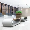 Cadeiras de Lazer para Shopping Centers, Assentos de Fibra de Vidro, Bancos Criativos Externos em Forma de D, Bancos Longos para Área de Descanso Pública
