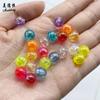 Directo de fábrica color AB transparente chapado cuentas redondas DIY accesorios para el cabello cuerda para el cabello pulsera accesorios simples cuentas fluorescentes venta al por mayor