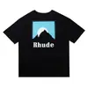 Ropa de Alta Calidad para Parejas de Estilo Urbano Holgada y Oversize Marca de Moda Americana Estampada Yyzp Rhude Camiseta de Manga Corta