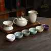 Conjunto de Chá Cerâmico Cinco Fornos Famosos Caixa de Presente para Casa e Escritório, Conjunto Completo de Chá Kung Fu, Item de Lembrança e Presente