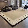 Alfombra estilo vintage para la sala de estar, nueva alfombra lavable y limpiable para la mesita de noche, alfombra francesa retro de lujo ligero simple engrosada insonorizada