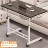 Mesita de noche, Mesa pequeña simple móvil, Escritorio para dormitorio en casa para estudiantes, Escritorio de computadora ajustable simple para dormitorio para personas perezosas