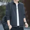 Cardigã com Gola Alta e Manga Longa para Homens, Jaqueta com Gola Alta para Primavera e Outono, Casaco Esportivo Casual da Moda Plus Size para Homens Jovens e de Meia-Idade
