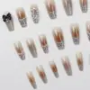 Xiangfeng Perla Nuevo Gama Alta Francés Portátil Lazo Uña Dedo Blanqueamiento Parche Manicura Portátil Uña 24 Piezas