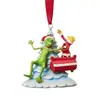 Nuevos Adornos Planos Acrílicos Colgantes Transfronterizos Navidad Creativo Grinch Decoraciones para Árbol de Navidad Decoración de Coche Mochila