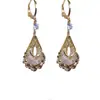 Pendientes Medela de Gota de Agua con Tachuelas de Diamantes Color Café 2026 Nuevos de Moda Lujo Ligero Gama Alta Moda Pendientes Elegantes