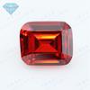 Huagang Gem Chanfro Retangular Cha Flat Garnet Red Zircon Pedra Nua Corte Esmeralda Grande Vermelho Branco Pedra