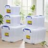 Caja de almacenamiento para muebles, de gran capacidad, con tapa, para ropa, juguetes, organizador portátil de plástico transparente.