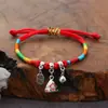 Festival del Bote del Dragón zongzi pulsera tejida a mano estilo nacional cuerda roja cuerda colorida aleación conejo pulsera de mano pequeños regalos al por mayor