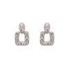 Pendientes Geométricos Calados Completamente de Diamante Dongdaemun de Corea del Sur, Pendientes de Moda de Nicho Elegantes para el Trabajo, Lujo Accesible y Pendientes de Gama Alta