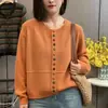 Moda Otoño 2026 Nuevo Cardigan de Punto de Colores con Botones para Mujer Suéter Abrigo Holgado Adelgazante de Cuello Redondo para Mujer
