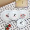 Fábrica atacado nostálgico prato de esmalte antigo prato de esmalte prato de frutas prato de lanche redondo prato de lado plano nostálgico