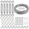 Variedade de Acessórios para Guarda-Corpo de Cabo de Aço Inoxidável, Cabo de Aço Revestido de Plástico PVC, Kit Tensionador de Corda com Argola Coração de Galinha