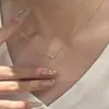 Colar V-Shaped Vintage com Diamantes Cintilantes para Mulheres, Luxo Leve, Corrente de Clavícula Simples e Sofisticada, Nova Moda 2026 Corrente de Pescoço Versátil