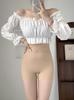 9902 Ropa Interior de Seguridad Invisible para Mujer Verano Delgado Control de Abdomen Anti-Exposición Leggings Dos en Uno [La Falda Blanca No es Transparente]