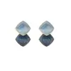 Pendientes geométricos cuadrados de plata S925 con esmalte para mujer, pendientes elegantes coreanos de Dongdaemun, populares en las transmisiones en vivo de TikTok