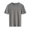 Cor sólida All-match Emagrecimento Design Sense Nicho Verão Novo Branco Crewneck Ombro Short-sleeved T-shirt Mulheres Finas