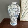 Porcelana Azul y Blanca Estilo Chino Nuevo Cerámica Amarilla Florero Hidropónico Pintado a Mano Adorno Creativo Decoración de Escritorio para Sala de Estar Regalo