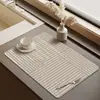 Alfombrilla absorbente de cuero de tierra de diatomeas minimalista color beige, alfombrilla de drenaje para encimeras de cocina, alfombrilla para mesa de café del hogar, resistente al calor y antiquemaduras