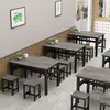 Mesa de jantar e cadeiras para uso comercial em restaurantes, mesas retangulares simples e cadeiras para café da manhã, uso doméstico, lanchonetes e refeitórios