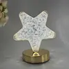 Lámpara de Mesa Metálica Luna de Lujo Ligero Decorativa para Sala de Estar Dormitorio Carga USB Protección Ocular Sueño Nocturno