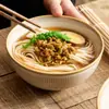Cuenco de Sopa de Año Luz Cocido en Horno Amarillo-Marrón, Cuenco para Sopa de Uso Doméstico, Recipiente para Sopa, Vajilla de Cerámica, Cuenco Apto para Microondas, Cuenco para Arroz de Uso Personal
