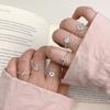 Anillo de Plata de Ley S925 Serie Cabeza de Pan para Mujer Ins Verano Dulce Lindo Simple Versátil Anillo Texturizado Sólido