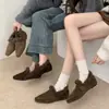 Otoño e Invierno Cabello Rizado Zapatos Birkenstock Ropa de Exterior para Mujer Calentitos con Felpa Zapatos de Algodón Perezosos sin Cordones Cuero Mate Retro Medias Zapatillas